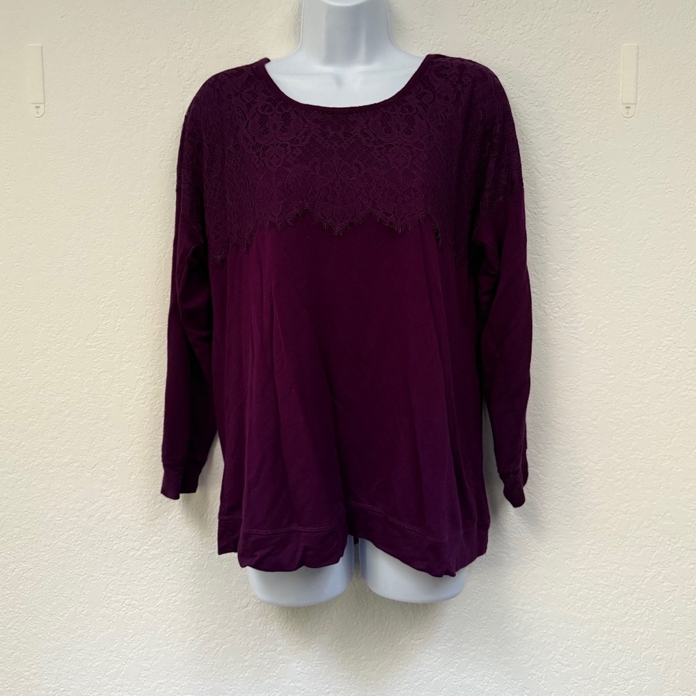 Westport XL Purple Lace Long Sleeved Top